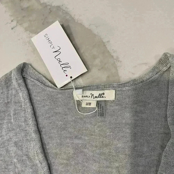 Simply Noelle NWT Colorblock Gray/White Open Front Cardigan Sweater Women’s S/M - Picture 4 of 6